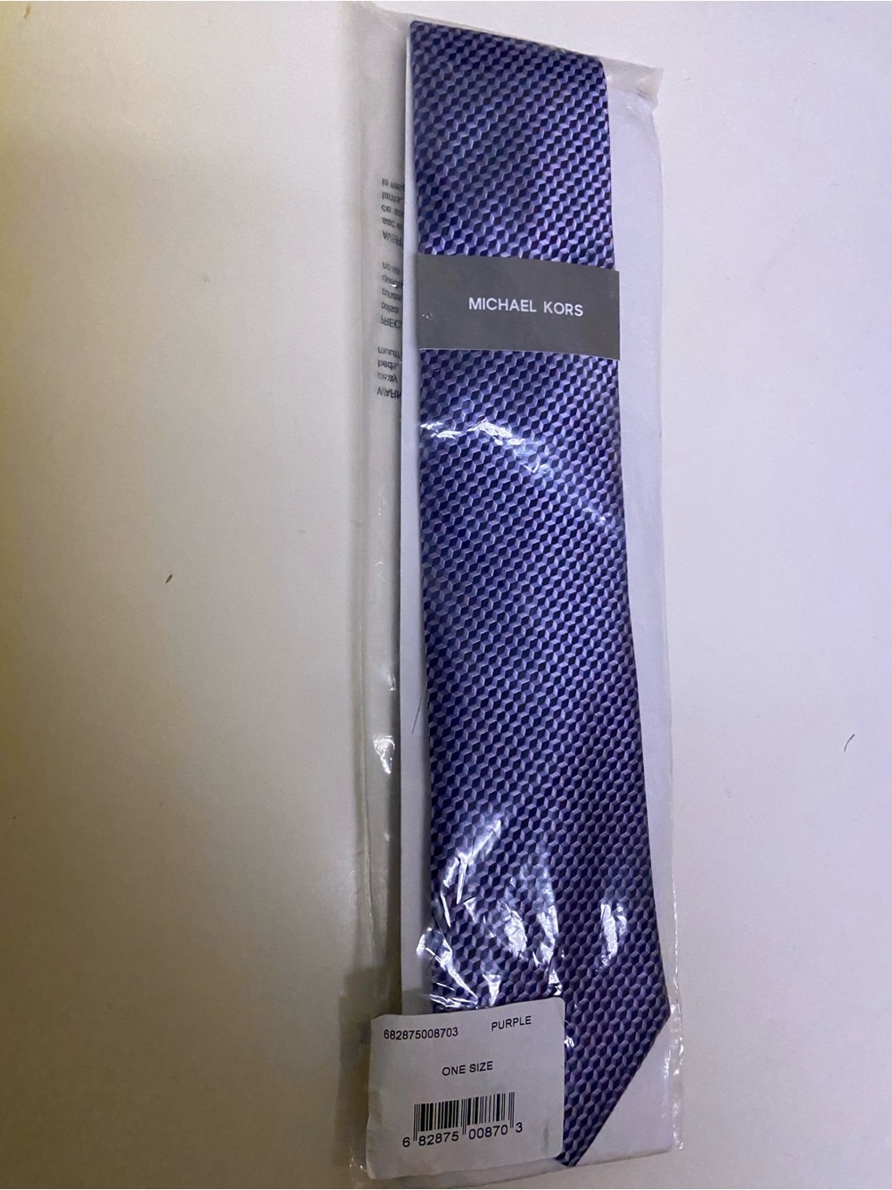 NWT Michael Kors Purple Geometric Necktie Tie One Size New Men’s
